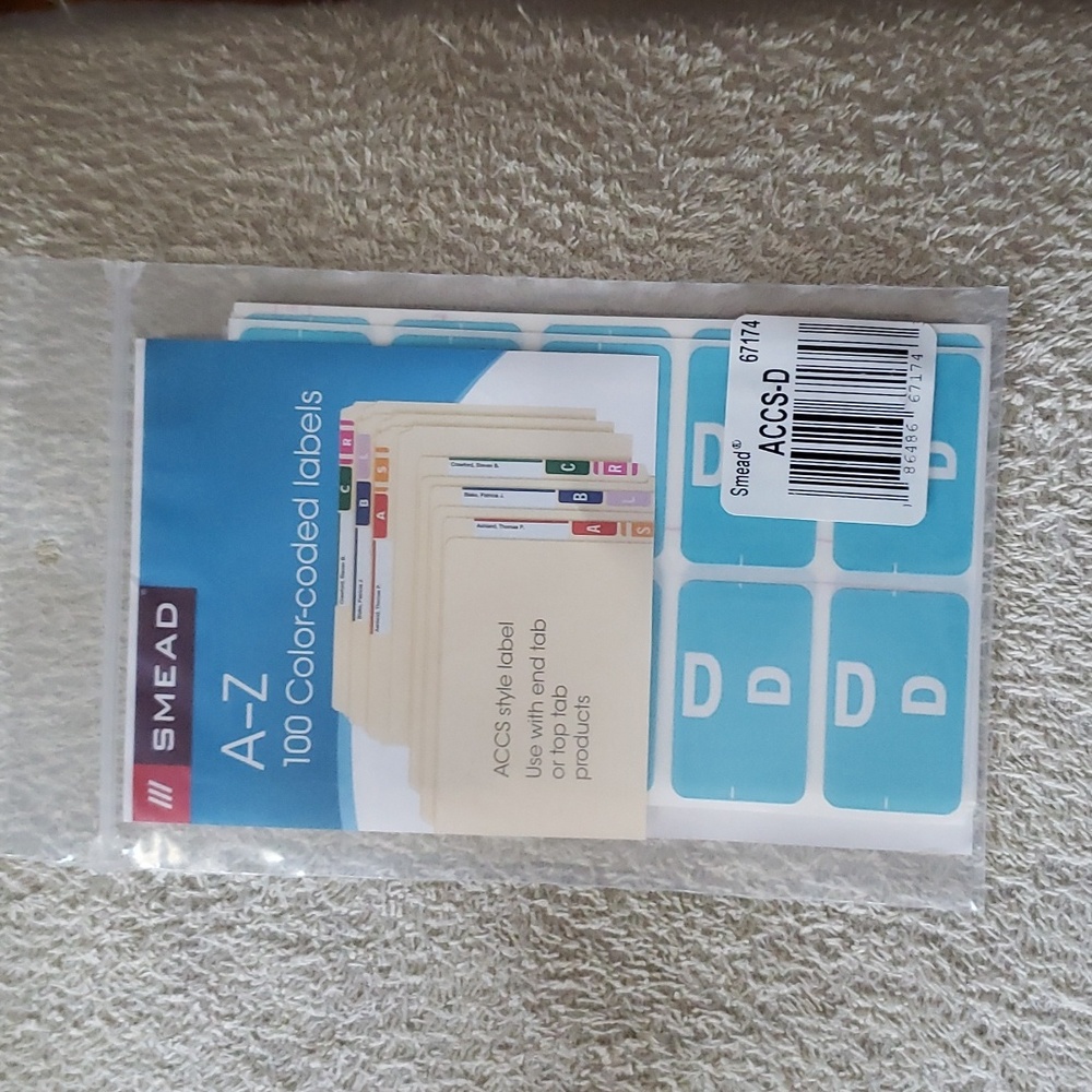 New Smead Color Labels "D"